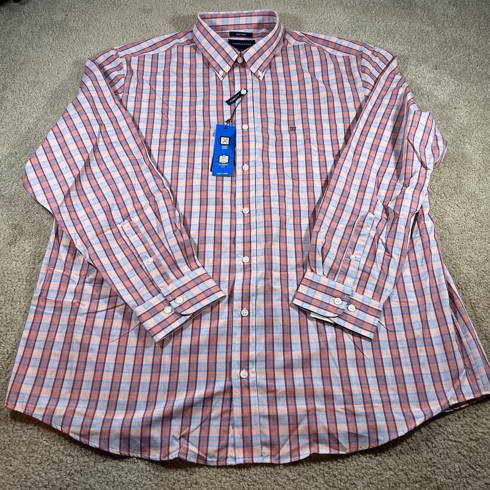 Big & Tall 2XL Saddlebred Button Up Long Sleeve Men Shirt NWT Easy Care LOT OF 2 - Picture 9 of 16